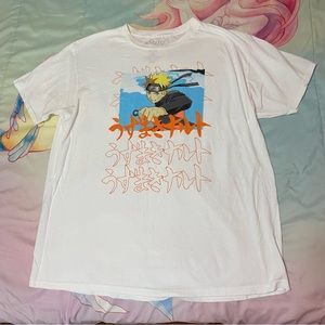 NARUTO viz media naruto shippuden white graphic t-shirt tee EUC japanese